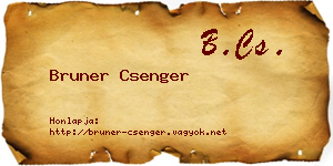 Bruner Csenger névjegykártya
